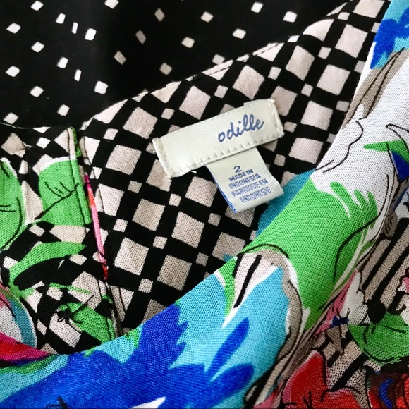 Anthropologie Odille Floral & Geometric Drapey Top - Picture 8 of 9